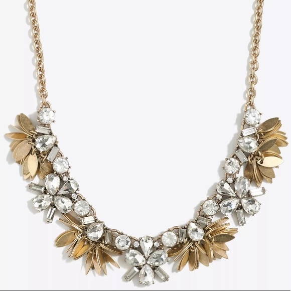 NWT J.Crew Crystal bouquet Statement Necklace - Picture 3 of 6